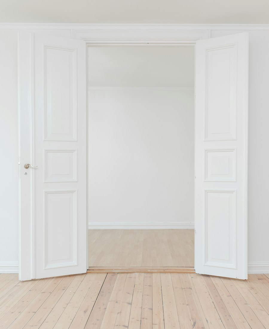 Refinished interior door and trim carpentry project